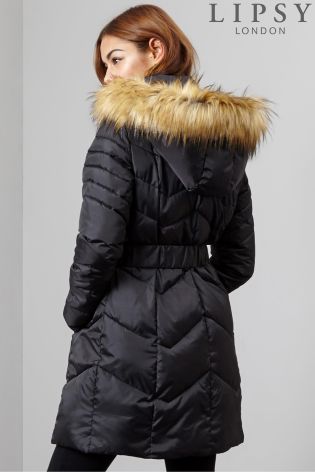 Lipsy Quilted Long Puffer